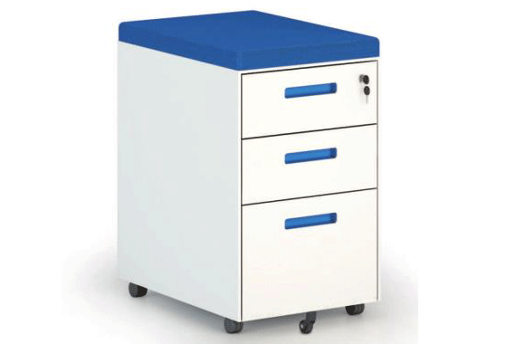 Three draw movable cabinet