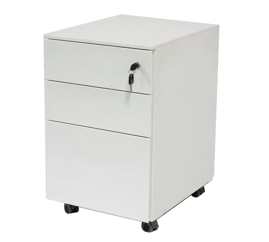 Three draw movable cabinet